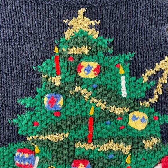 Vtg Warner Bros Eagles Eye Chunky Knitted Looney Tunes Christmas Sweater Sz M* - Picture 3 of 14